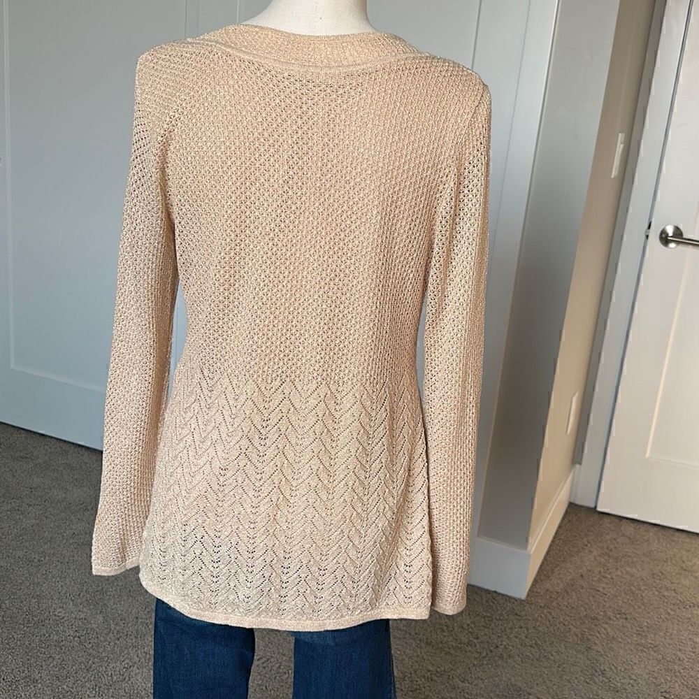 Gold V Neck Knit Sweater - Picture 5 of 8